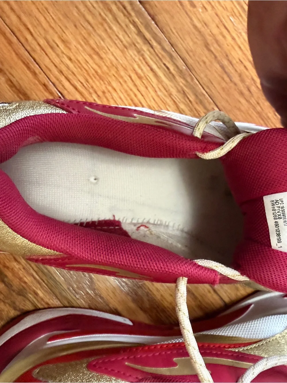 PUMA RS-Fast Glitz Chunky Sneakers Red Gold White 7Y EU 39